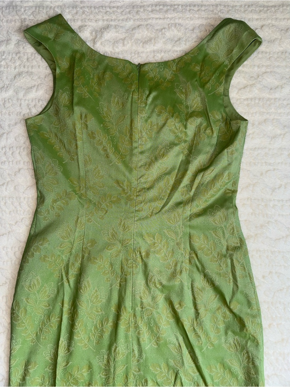 Tuckernuck Romy Midi Dress Tuileries Vine Green Stretch Jacquard Sheath Size 8 - Picture 10 of 13